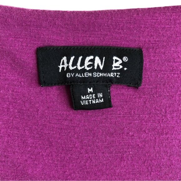 Allen B. Floral Sleeveless Top Medium Purple Sheer Knit - Picture 6 of 7